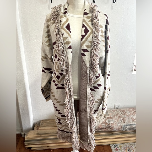 BiBi Sweaters - aztec long cardigan